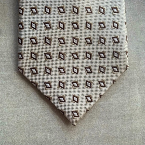 Ermenegildo Zegna Recent Tan & Brown Silk Tie - Picture 5 of 5